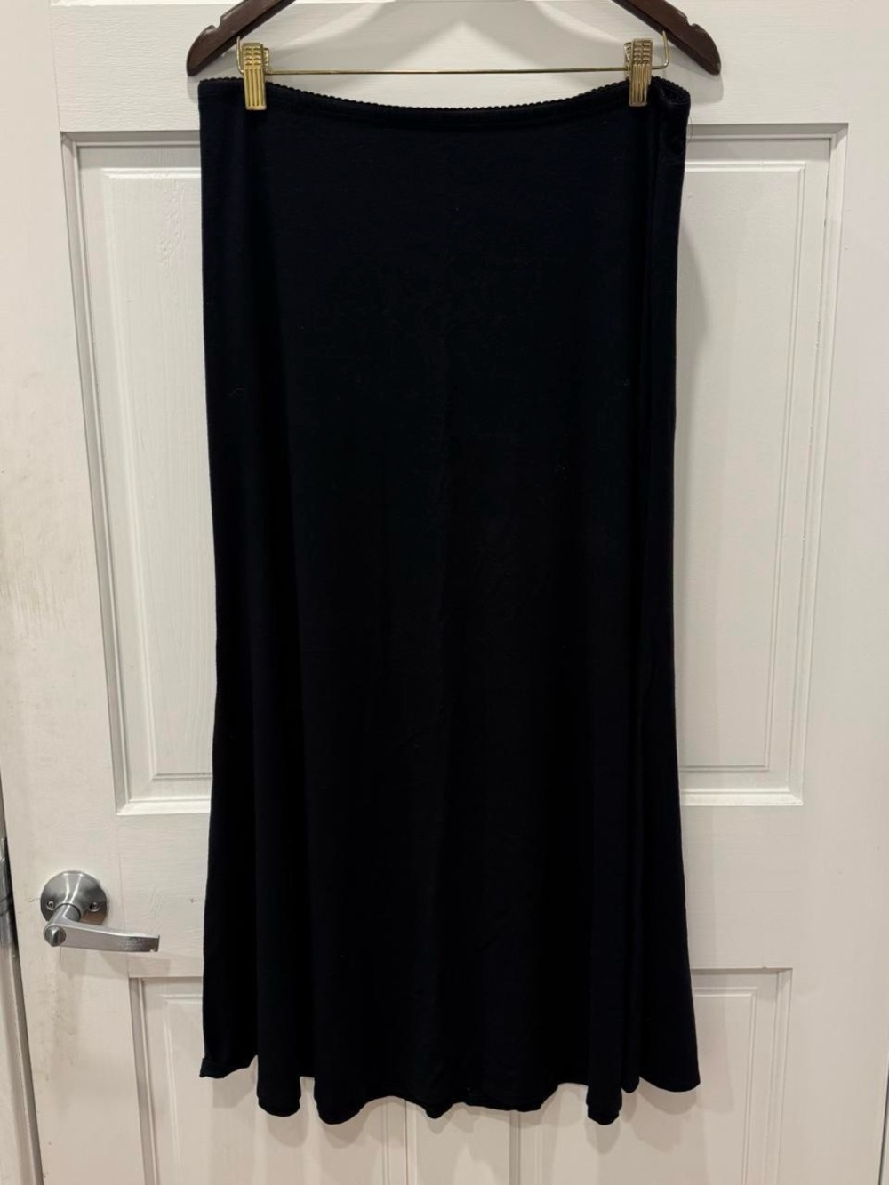 J.Jill Black Rayon Stretch Maxi Skirt Long Minimalist Whimsigoth Basic Boho M